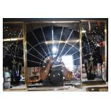 Vintage Mirrored Wall Art & Clock