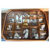 Wooden Display Case with Figurines