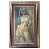 Framed Nude Art by Vel Nales