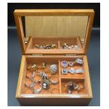 Wooden Jewelry Box With Rings