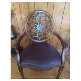 Wooden Armchair With Openwork Back