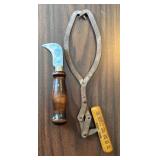 Hyde Knife and Coal Tongs