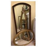 Two Framed Mirrors, Gold Tones