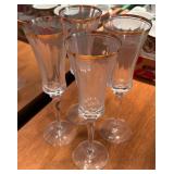 4 Clear Gold-Rimmed Glasses