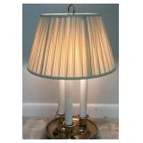Brass Lamp with Pleated Shade