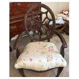 Wood Armchair with Upholstered Seat