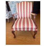 Upholstered Armchair with Carved Legs