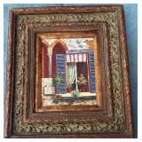 Framed Painting of Window Scene