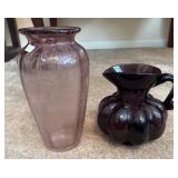 Two Purple Glass Items