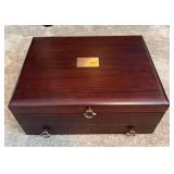 Wooden Storage Box with Brass Accents