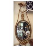Decorative Gilt Oval Wall Mirror