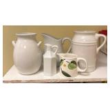 White Pitchers and Mug