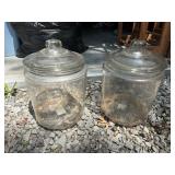 Two Glass Storage Jars