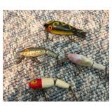 Four Vintage Fishing Lures in Assorted Designs