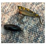 Two Vintage Fishing Lures with Treble Hooks
