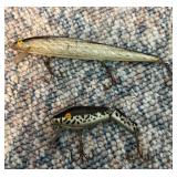 Two Vintage Fishing Lures with Treble Hooks