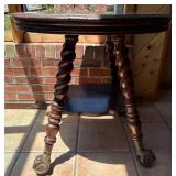 Round Wooden Table with Claw Feet