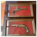 Framed Decorative Replica Flintlock Pistols