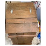 Wooden Storage Bin with Hinged Top and Rustic