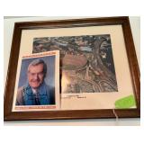 Framed Aerial Photo and Signed Memorabilia