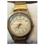 Gold-Toned Geneva Watch with Stretch Band