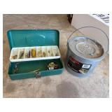 Tackle Box with Assorted Lures and Frabill Minnow