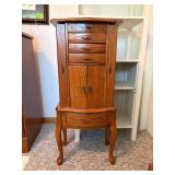 Wooden Jewelry Armoire with Queen Anne Legs