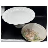 Porcelain Cake Stand and Decorative Plate