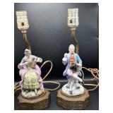 Capitol Lamps with Porcelain Figures