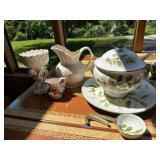 Ceramic Serving Set and Figurines