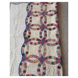 Hand-Sewn Double Wedding Ring Quilt