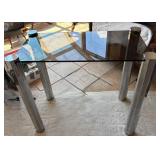 Glass Top Table with Metal Legs