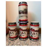 Budweiser Holiday Steins from 1990 and 1991