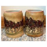 Budweiser Clydesdale Ceramic Beer Steins, Set of T