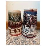 2 Budweiser Ceramic Collector Steins