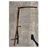 Handcrafted Wood-and-Metal Scythe for Agricultural