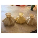 Three Vintage Plastic Light Covers with Decorative