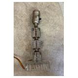 Crystal Table Lamp Base with Metal Socket and Cord