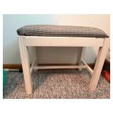 Wooden Bench with Upholstered Cushion