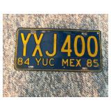 1984-1985 Yucatan, Mexico License Plate, Yellow &