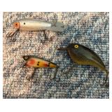 Three Fishing Lures in Assorted Colors