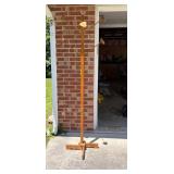 Wooden Standing Coat Rack With Heart Design