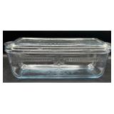 Fire King Clear Glass Covered Loaf Pan