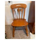 Wooden Spindle Back Chair With Cutout Handle