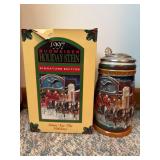 1997 Budweiser Holiday Stein With Box and Pewter L