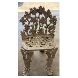 Cast Iron Decorative Chair with Grapevine Motif
