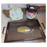 Decorative Vase, Divided Plate, and Tray