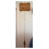Vintage Fishing Rod, Reel, and Lure Display Set