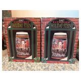 1997 Budweiser Holiday Stein Set of Two in Origina