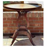 Lyre Base Accent Table with Oval Top